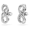 Hyperbola stud earrings, Infinity, White, Rhodium plated - Swarovski, 5687269