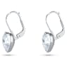 Bella Drop-Ohrhänger, Herz, Weiß, Rhodiniert - Swarovski, 5687414