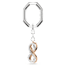 Nyckelring, Oändlighet, Vit, Blandad metallfinish - Swarovski, 5687996