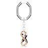 Nyckelring, Oändlighet, Vit, Blandad metallfinish - Swarovski, 5687996