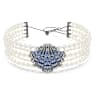 Idyllia โชคเกอร์, มุกคริสตัล, เปลือกหอย, ฟ้า, เคลือบรูทีเนียม - Swarovski, 5688233