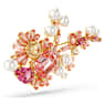 Spilla Gema, Crystal Pearl, Taglio misto, Fiore, Rosa, Placcato color oro - Swarovski, 5688478