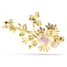 Gema Brosch, Kristallpärla, Blandade slipningar, Blomma, Rosa, Guldfärgad plätering - Swarovski, 5688478