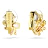 Gema clip earrings, Mixed cuts, Flower, Pink, Gold-tone plated - Swarovski, 5688479
