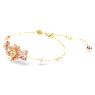 Gema bracelet, Crystal pearl, Mixed cuts, Flower, Pink, Gold-tone plated - Swarovski, 5688488