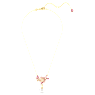 Gema pendant, Mixed cuts, Crystal pearl, Flower, Pink, Gold-tone plated - Swarovski, 5688490