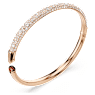 Meteora bangle, Snow pavé, White, Rose gold-tone plated - Swarovski, 5688612
