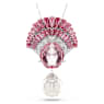 Idyllia pendant, Mixed cuts, Crystal pearl, Shell, Pink, Rhodium plated - Swarovski, 5688620