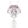 Idyllia pendant, Mixed cuts, Crystal pearl, Shell, Pink, Rhodium plated - Swarovski, 5688620