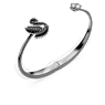 Swan กำไล, หงส์, ดำ, เคลือบรูทีเนียม - Swarovski, 5688744