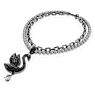 Swan choker and brooch, Crystal pearl, Swan, Black, Ruthenium plated - Swarovski, 5688747