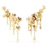 Gema Ohrclips, Verschiedene Schliffe, Chandelier, Blume, Rosa, Goldlegierungsschicht - Swarovski, 5688774