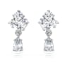 Galaxy drop earrings, Lab-grown diamonds 0.75 ct tw, Mixed shapes, 18K white gold - Swarovski, 5688874