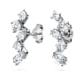 Galaxy ear cuffs, Lab-grown diamonds 1.25 ct tw, Mixed shapes, 18K white gold - Swarovski, 5688875