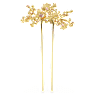 Gema hair clip, Crystal pearl, Mixed cuts, Flower, Pink, Gold-tone plated - Swarovski, 5689051