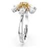 Idyllia cocktail ring, Mixed cuts, Flower, Yellow, Rhodium plated - Swarovski, 5689087