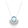 Idyllia pendant, Shell, Blue, Rhodium plated - Swarovski, 5689195