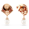 Cercei cu drop Idyllia, Perlă de cristal, Scoică, Albi, Placat cu nuanță roz-aurie - Swarovski, 5689196