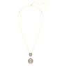 Idyllia pendant, Crystal pearl, Mixed cuts, Shell, White, Gold-tone plated - Swarovski, 5689197
