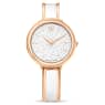 Crystalline Bangle watch, Swiss Made, Metal bracelet, White, Rose gold-tone finish - Swarovski, 5689324