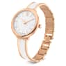 Crystalline Bangle watch, Swiss Made, Metal bracelet, White, Rose gold-tone finish - Swarovski, 5689324