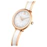 Crystalline Bangle watch, Swiss Made, Metal bracelet, White, Rose gold-tone finish - Swarovski, 5689324