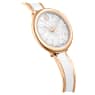 Crystalline Bangle watch, Swiss Made, Metal bracelet, White, Rose gold-tone finish - Swarovski, 5689324