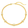 Numina necklace, Round cut, White, Gold-tone plated - Swarovski, 5689424