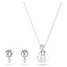 Matrix เซ็ต, มุกคริสตัล, เจียระไนทรงกลม, เขียว, เคลือบโรเดียม - Swarovski, 5689624
