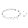 Matrix Tennis bracelet, Crystal pearl, Round cut, White, Rhodium plated - Swarovski, 5689625