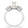 Bague cocktail Matrix, Perle de cristal, Taille ronde, Blanche, Métal rhodié - Swarovski, 5689629