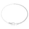 Dextera necklace, Pavé, Crystal pearl, White, Rhodium plated - Swarovski, 5689634