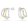Hyperbola hoop earrings, Mixed cuts, Mini, White, Mixed metal finish - Swarovski, 5689718