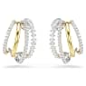 Hyperbola hoop earrings, Mixed cuts, Mini, White, Mixed metal finish - Swarovski, 5689718