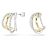 Hyperbola hoop earrings, Mixed cuts, Mini, White, Mixed metal finish - Swarovski, 5689718