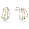 Hyperbola hoop earrings, Mixed cuts, Mini, White, Mixed metal finish - Swarovski, 5689718