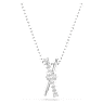 Hyperbola pendant, Mixed cuts, Twist, White, Rhodium plated - Swarovski, 5689723