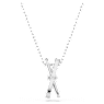 Hyperbola pendant, Mixed cuts, Twist, White, Rhodium plated - Swarovski, 5689723