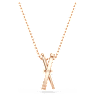 Hyperbola pendant, Mixed cuts, Twist, White, Rose gold-tone plated - Swarovski, 5689788