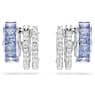 Connexus hoop earrings, Mixed cuts, Blue, Rhodium plated - Swarovski, 5690030
