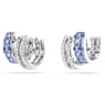 Connexus hoop earrings, Mixed cuts, Blue, Rhodium plated - Swarovski, 5690030
