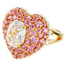 Idyllia Cocktailring, Oktagon-Schliff, Kristallperlen, Herz, Rosa, Goldlegierungsschicht - Swarovski, 5690057