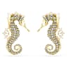 Idyllia Clipörhängen, Kristallpärla, Sjöhäst, Vit, Guldfärgad plätering - Swarovski, 5690097