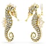 Idyllia Clipörhängen, Kristallpärla, Sjöhäst, Vit, Guldfärgad plätering - Swarovski, 5690097