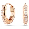 Anneaux d'oreilles Matrix, Taille ronde, Blanches, Placage de ton or rosé - Swarovski, 5690669