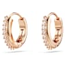 Anneaux d'oreilles Matrix, Taille ronde, Blanches, Placage de ton or rosé - Swarovski, 5690669