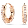 Matrix フープピアス, ラウンドカット, ホワイト, ローズゴールドトーン・プレーティング - Swarovski, 5690669