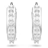 Matrix ต่างหูแบบห่วง, เจียระไนทรงกลม, ขาว, เคลือบโรเดียม - Swarovski, 5690670