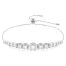 Matrix bracelet, Gradient of round cuts, White, Rhodium plated - Swarovski, 5690677