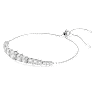 Matrix bracelet, Gradient of round cuts, White, Rhodium plated - Swarovski, 5690677